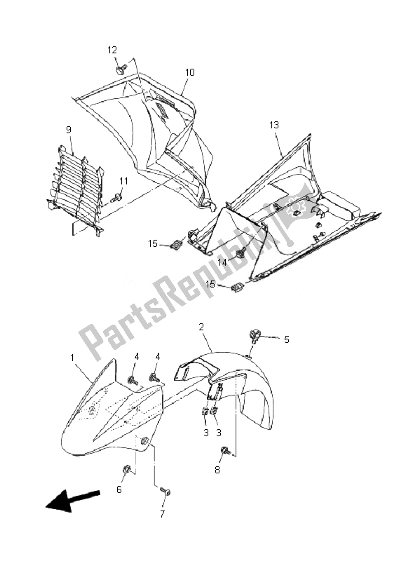 Tutte le parti per il Parafango del Yamaha YP 400 Majesty 2010