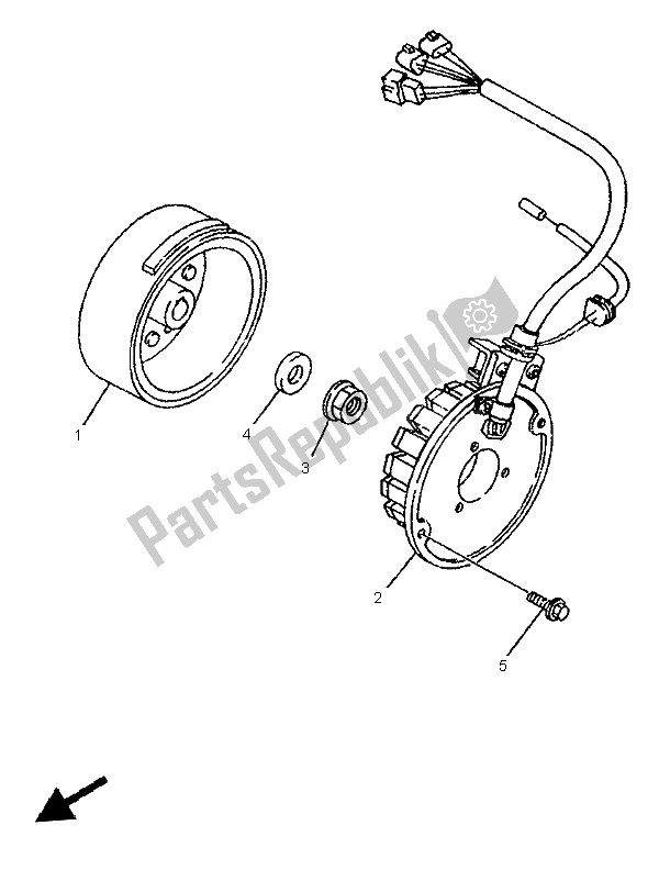 Tutte le parti per il Generatore del Yamaha TDR 125 1997