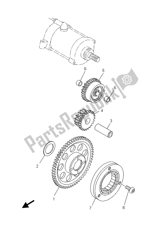 All parts for the Starter of the Yamaha YFM 700 RD 2013