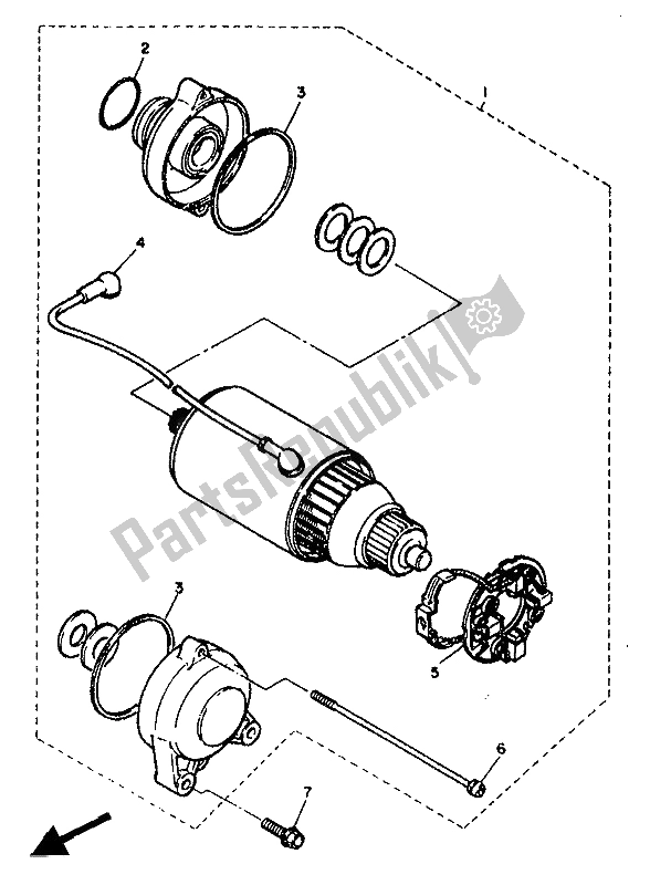 Tutte le parti per il Motore Di Avviamento del Yamaha FZ 750R 1988