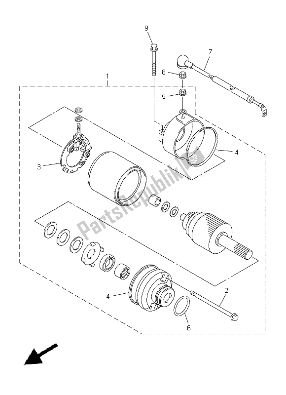 All parts for the Starting Motor of the Yamaha XJ 6 FA 600 2014