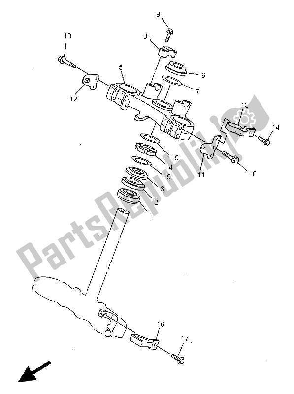 Todas las partes para Direccion de Yamaha WR 400F 1998