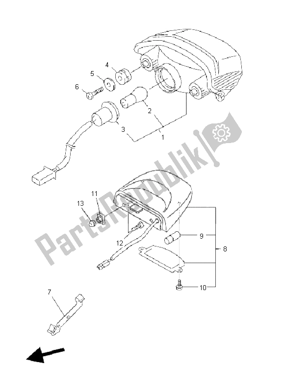 Todas las partes para Luz De La Cola de Yamaha FZ6 Nahg 600 2009