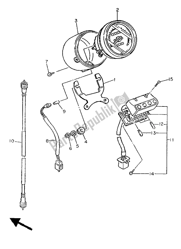 All parts for the Meter of the Yamaha XV 535 SE Virago 1988