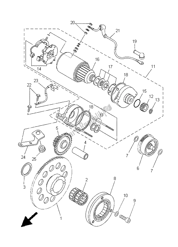 Todas as partes de Embreagem De Partida do Yamaha XT 660R 2005