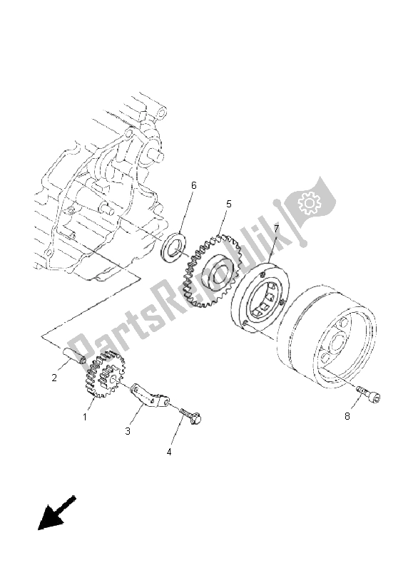 All parts for the Starter Clutch of the Yamaha TT R 125E SW LW 2005