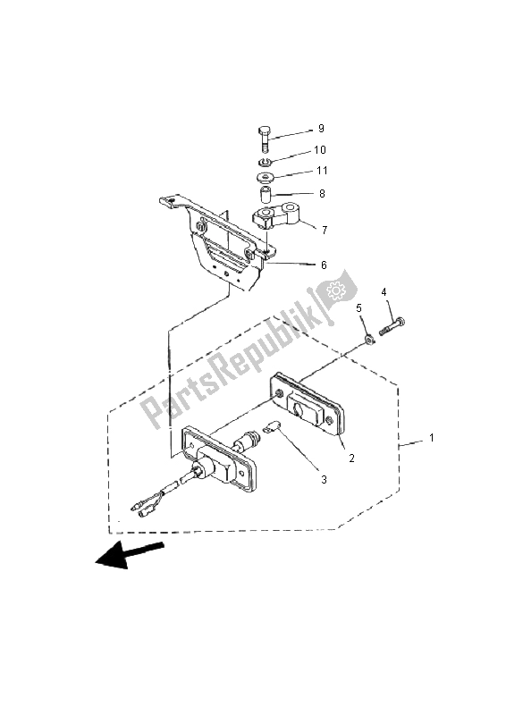 All parts for the Taillight of the Yamaha YFM 125 Breeze 2000