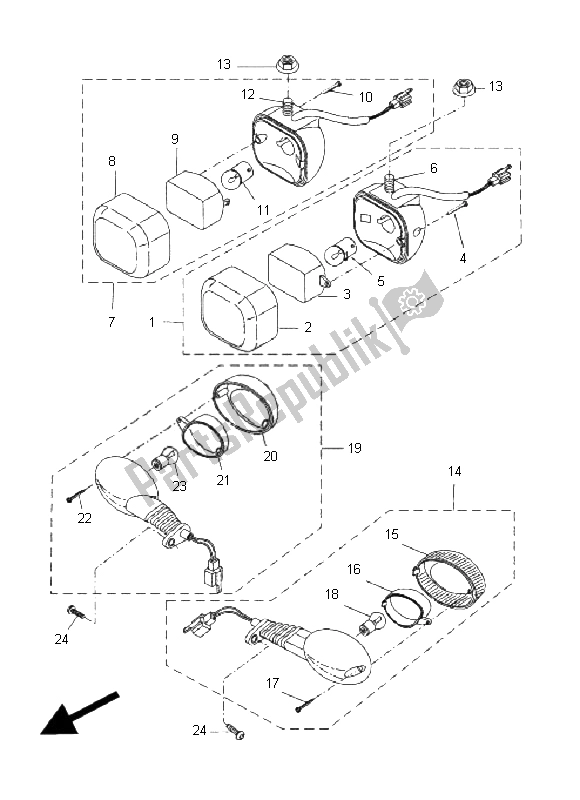 Toutes les pièces pour le Lumière Clignotante du Yamaha CW 50L 2011