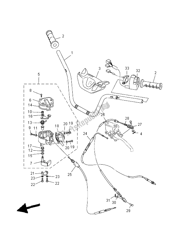 Tutte le parti per il Maniglia E Cavo Dello Sterzo del Yamaha YFM 550 Fwad 2014