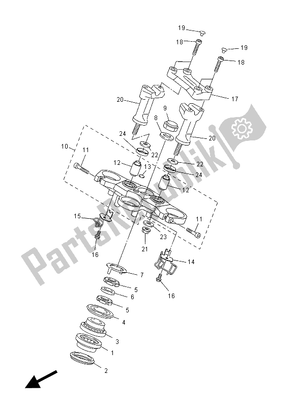 All parts for the Steering of the Yamaha FZ1 S 1000 2012