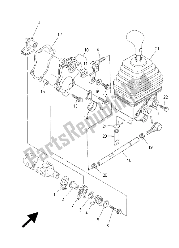 All parts for the Shift Shaft of the Yamaha YXR 700F Rhino 2009