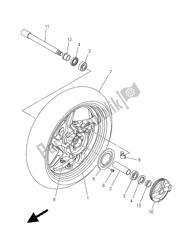 Todas las partes para Rueda Delantera de Yamaha XP 500A 2013