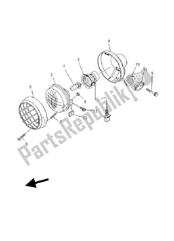 Todas las partes para Faro de Yamaha YFM 350 FW Wolverine 4X4 2001