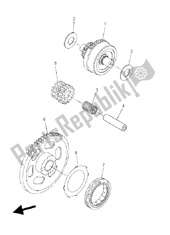 Wszystkie części do Sprz? G? O Rozrusznika Yamaha WR 450F 2008