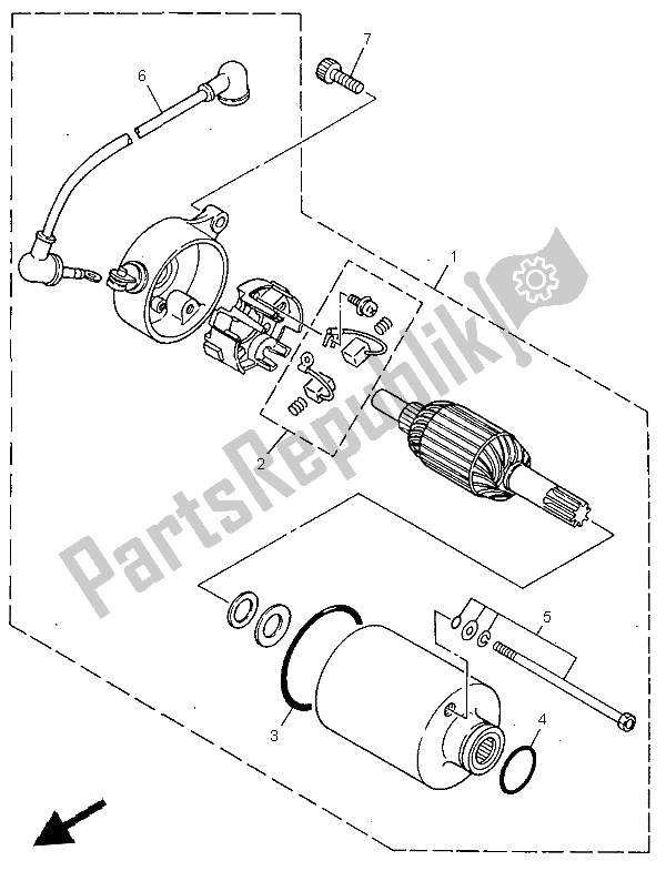 Tutte le parti per il Motore Di Avviamento del Yamaha XV 125 S 1999