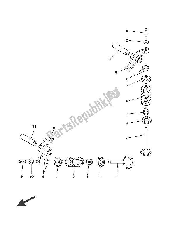 Alle onderdelen voor de Klep van de Yamaha TT R 125 LW 2016