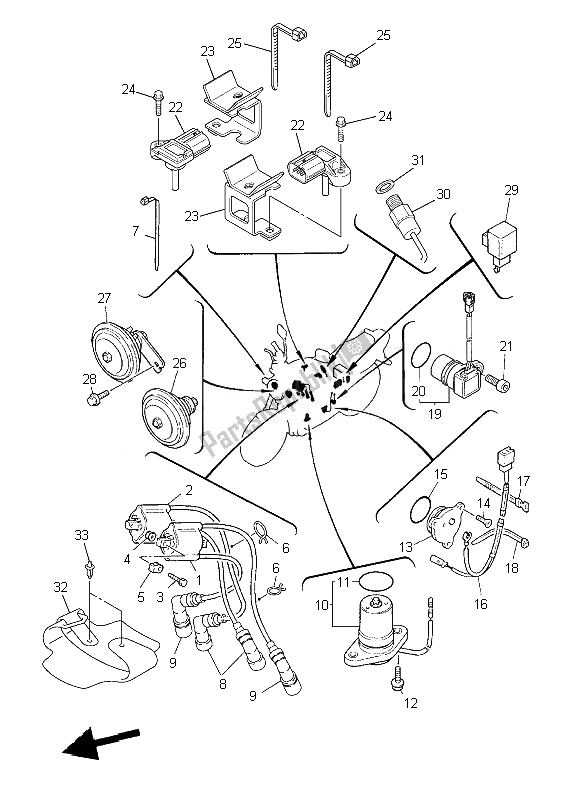 All parts for the Electrical 1 of the Yamaha XJR 1300 2010