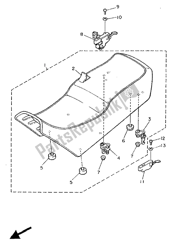 Toutes les pièces pour le Siège du Yamaha FJ 1200 1990