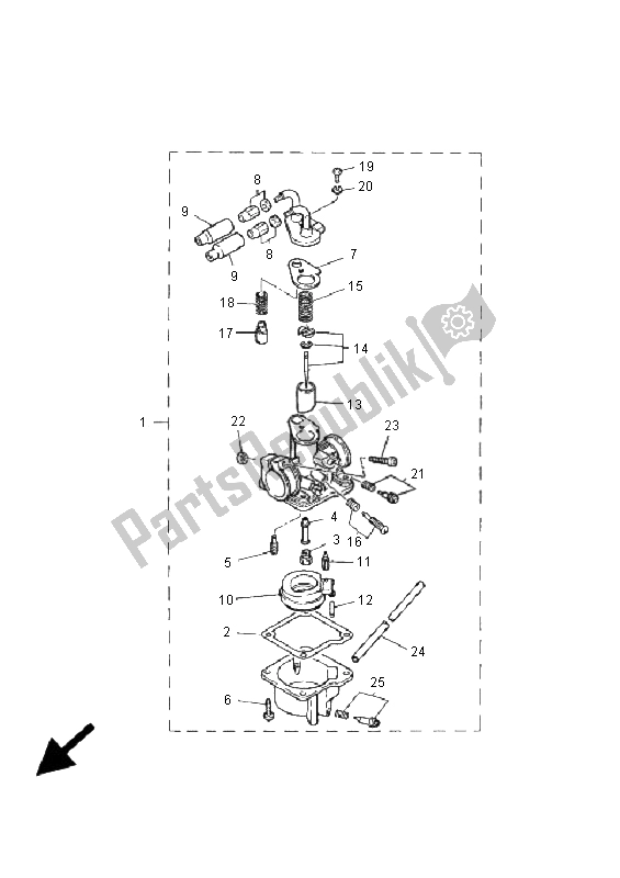 Todas las partes para Carburador de Yamaha PW 50 2001