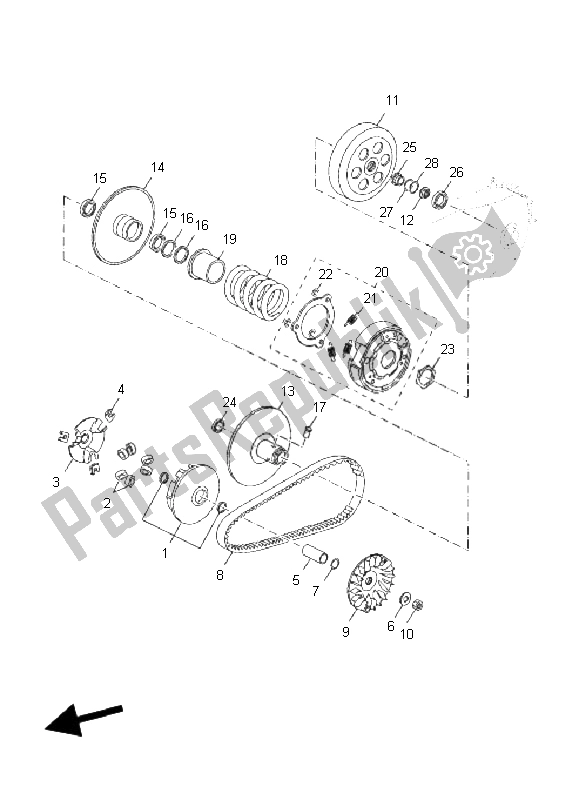 All parts for the Clutch of the Yamaha YP 125R X MAX 2011