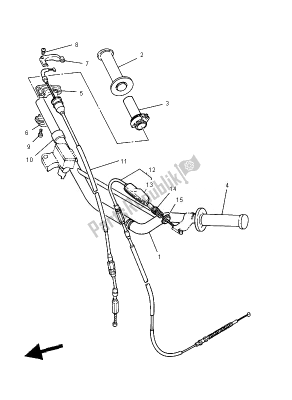 All parts for the Steering Handle & Cable of the Yamaha YZ 85 SW LW 2007