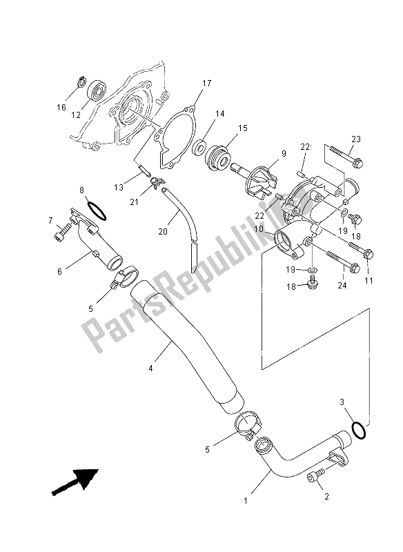 Toutes les pièces pour le Pompe à Eau du Yamaha YXR 700F 2012