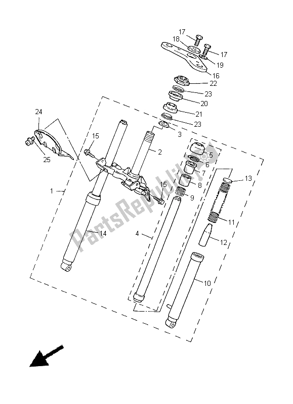 All parts for the Front Fork of the Yamaha PW 50 2014