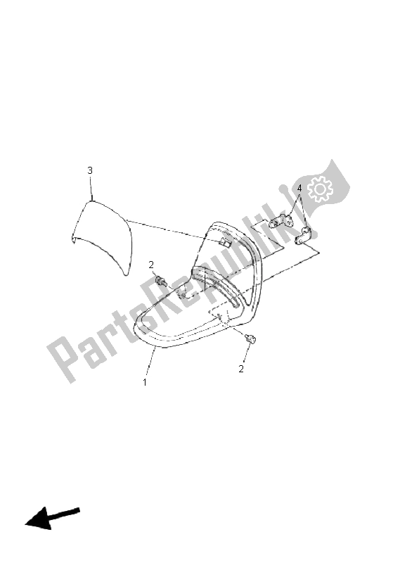 All parts for the Front Fender of the Yamaha PW 50 2008