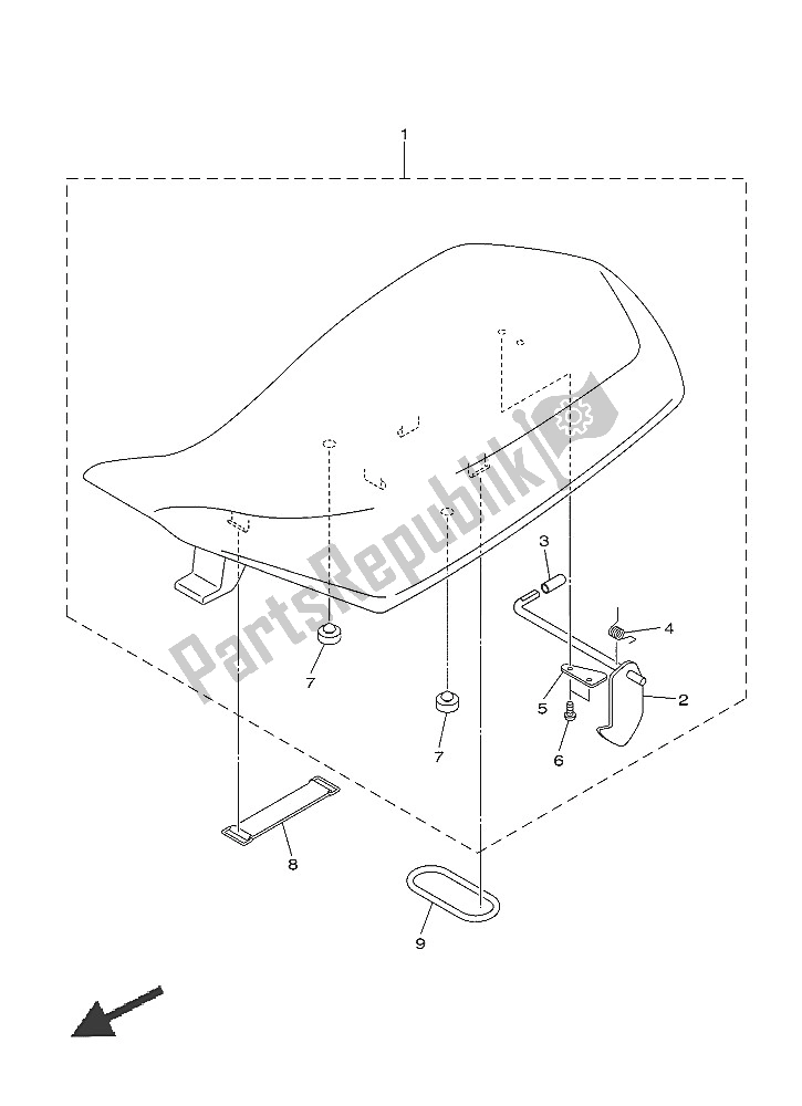 Tutte le parti per il Posto A Sedere del Yamaha YFM 90R 2016