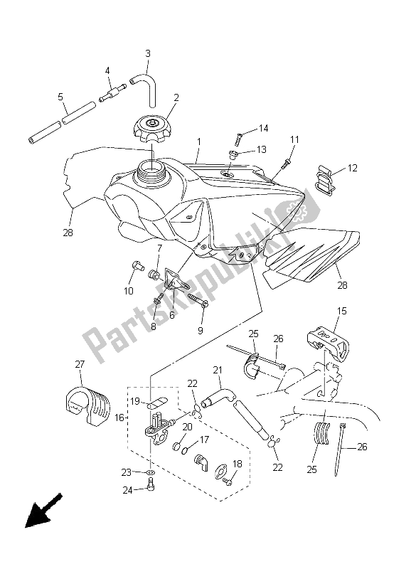 Toutes les pièces pour le Réservoir D'essence du Yamaha YZ 250F 2005