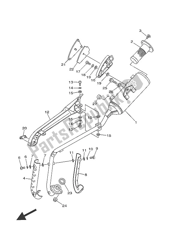 Toutes les pièces pour le échappement du Yamaha TT R 50E 2016