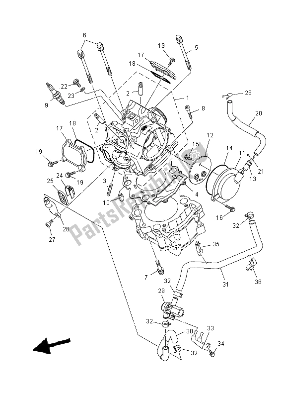 Tutte le parti per il Testata del Yamaha YFM 700 Fwad Dpbse Grizzly 4X4 2014