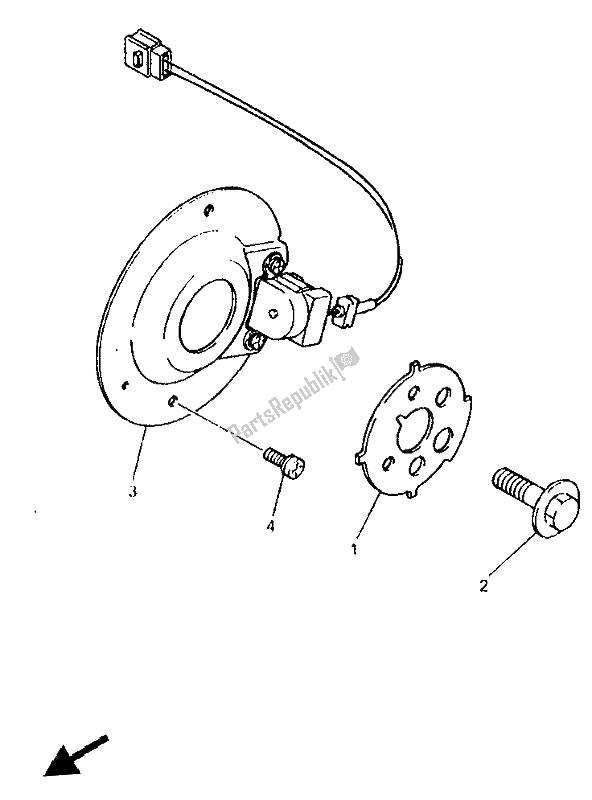 All parts for the Pick Up Coil & Governor of the Yamaha XJ 600S Diversion 1993