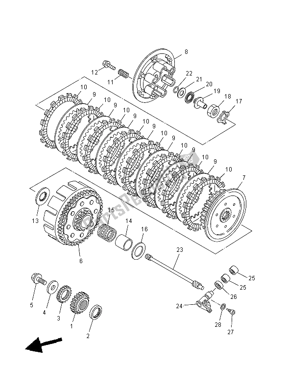 Toutes les pièces pour le Embrayage du Yamaha YZ 250 2008