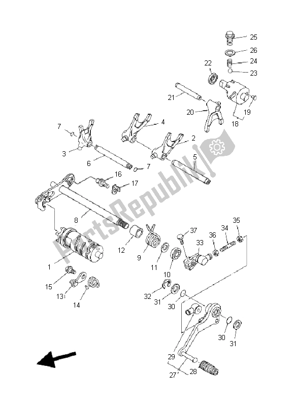 Tutte le parti per il Camma Cambio E Forcella del Yamaha YFM 350R 2006