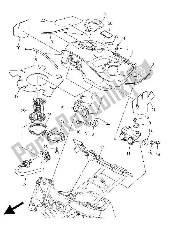 Todas as partes de Tanque De Combustível do Yamaha WR 250R 2015