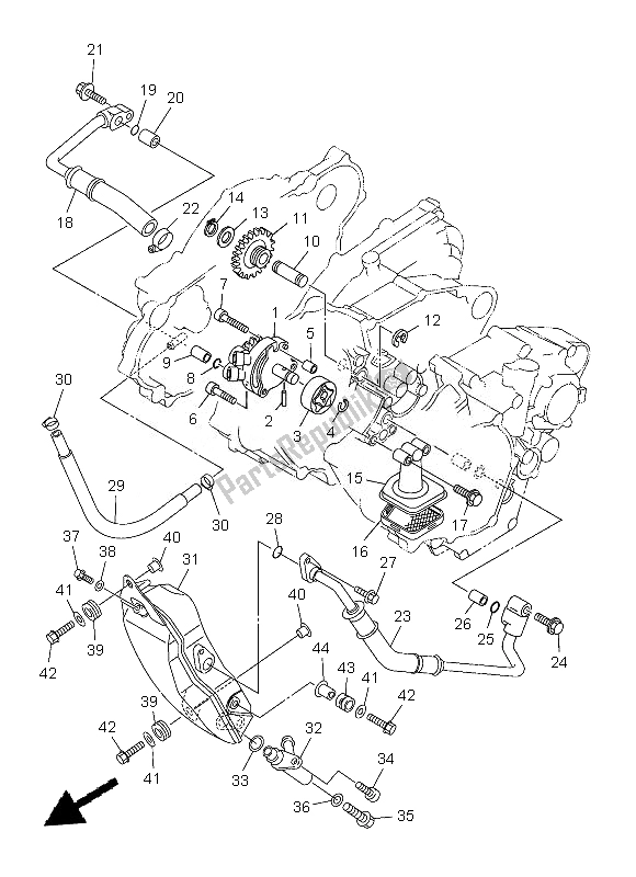 All parts for the Oil Pump of the Yamaha WR 250F 2013