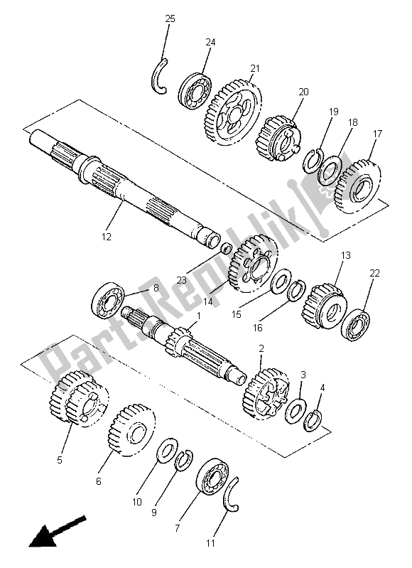 Todas las partes para Transmisión de Yamaha XVZ 1300A Royalstar 1998