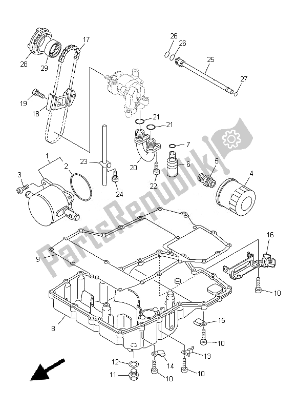 Tutte le parti per il Radiatore Dell'olio del Yamaha FJR 1300A 2014