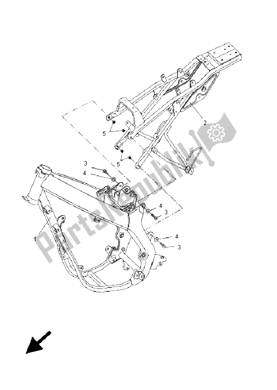 All parts for the Frame of the Yamaha DT 50R SM 2006