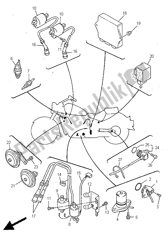 Todas las partes para Eléctrico 2 de Yamaha XVZ 1300A Royalstar 1998