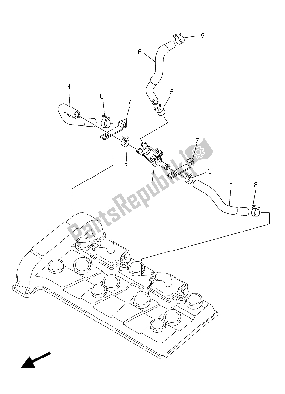 Alle onderdelen voor de Lucht Inductie Systeem van de Yamaha XJ6 SA 600 2015