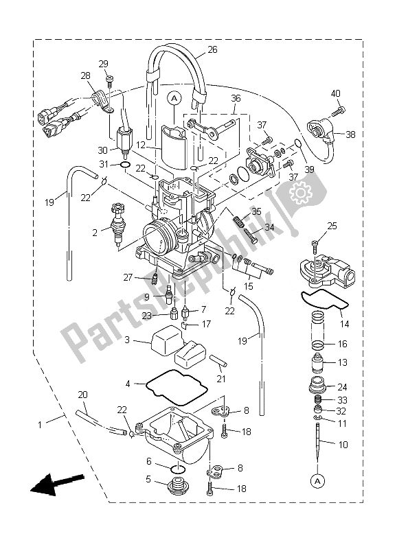 Toutes les pièces pour le Carburateur du Yamaha YZ 250 2010