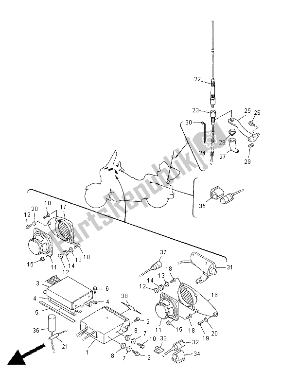 Toutes les pièces pour le équipement Audio 1 du Yamaha XVZ 13 TF Royal Star Venture 1300 2000