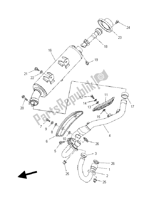 Toutes les pièces pour le échappement du Yamaha YFM 660R 2005