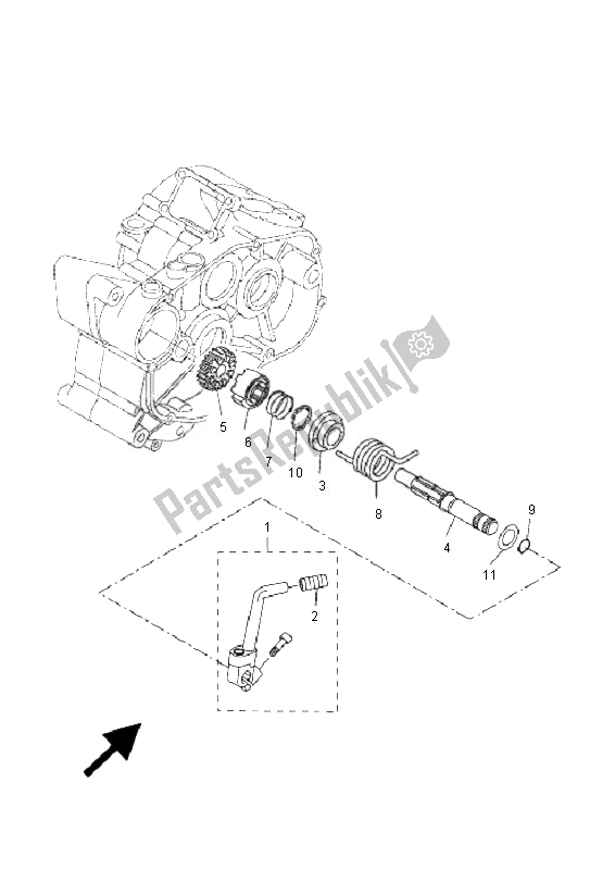 All parts for the Starter of the Yamaha DT 50R SM 2010