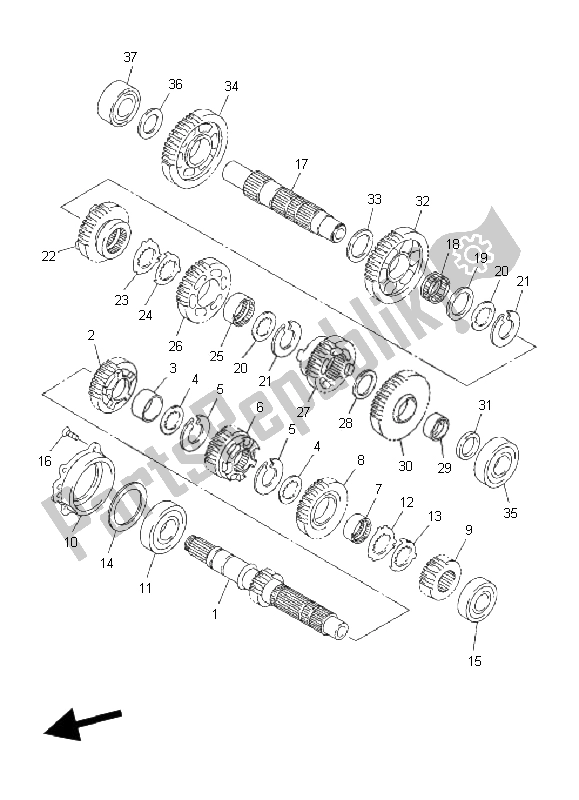 Todas las partes para Transmisión de Yamaha FJR 1300 AS 2009