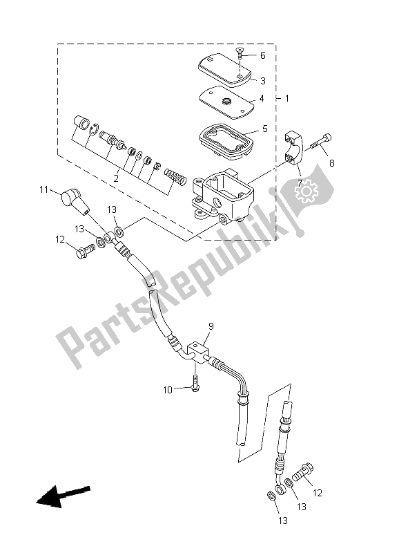 Tutte le parti per il Cilindro Del Freno Anteriore del Yamaha XVS 950A 2009