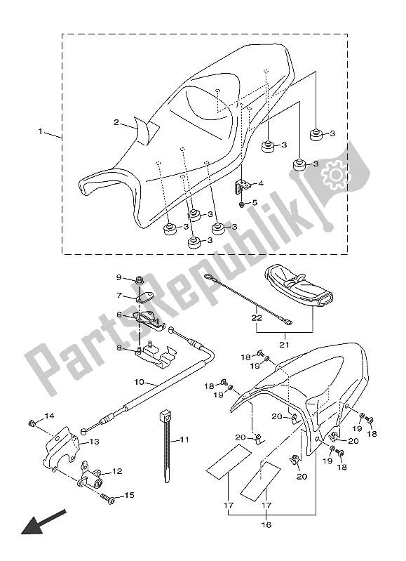 Todas las partes para Asiento de Yamaha AJS6 SAP 2016