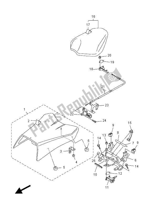 All parts for the Seat of the Yamaha FZ1 SA 1000 2012